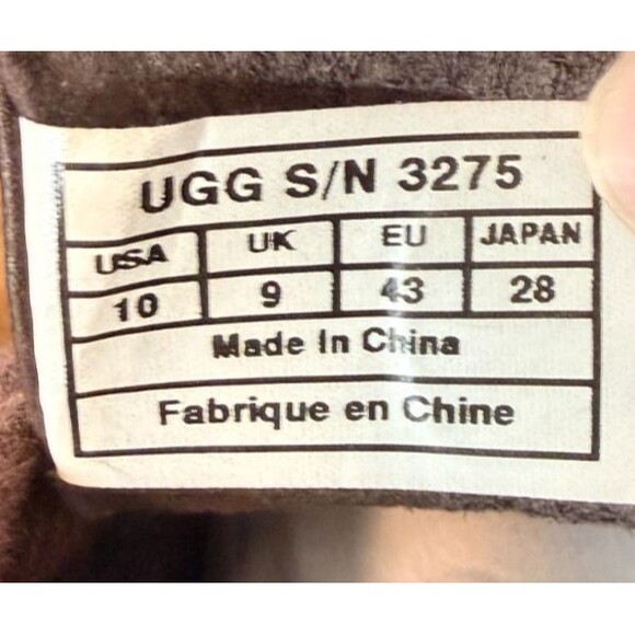 UGG Men\'s Size 10 Leighton Brown Leather Crepe Sole Lace Up Desert Boots 3275